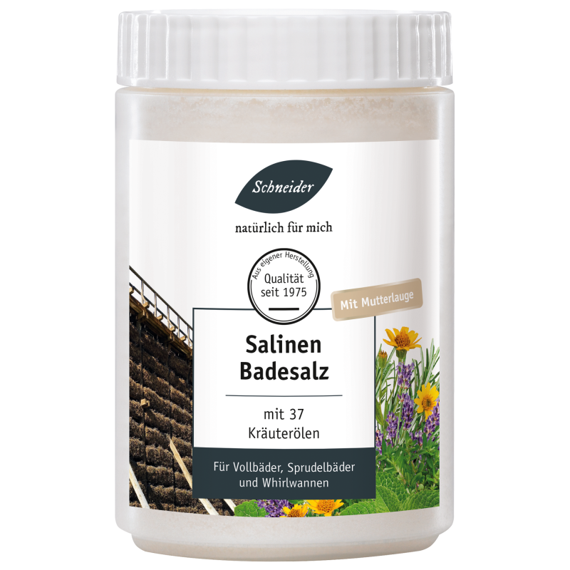 Badesalz (Salinensalz mit 37 Kräuterölen und Mutterlauge)