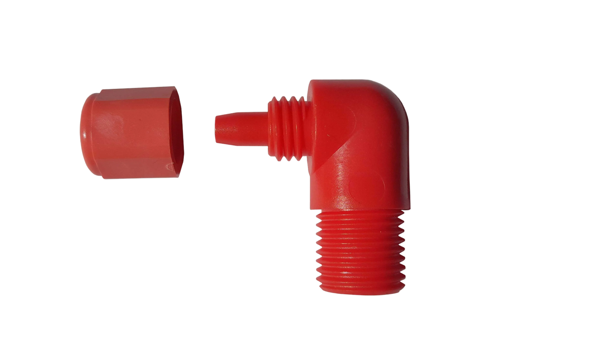 Elbow screw connection red (RAL 3001)