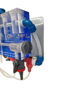 PVC, 1/4" x M12x1,25 Winkel Einschraubverschraubung blau