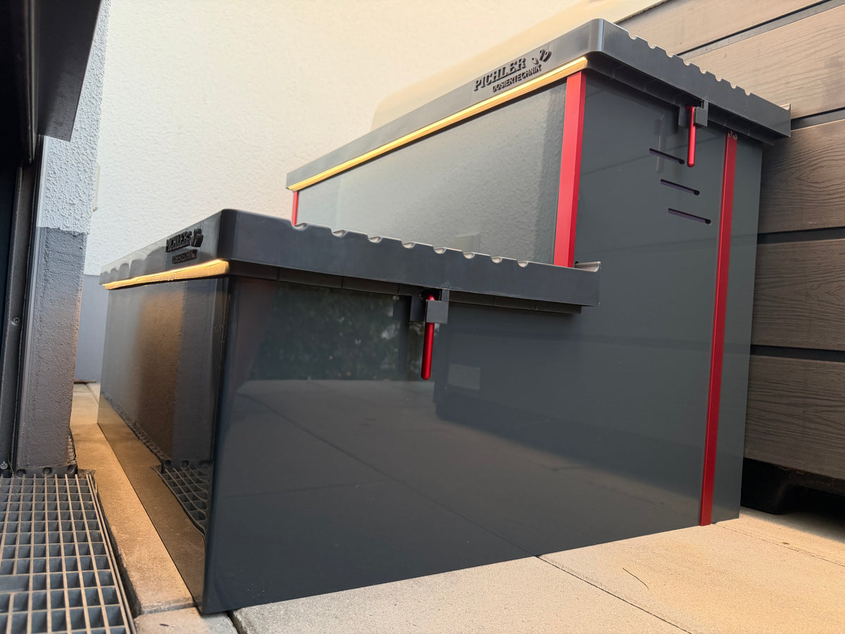 Dosiertreppe Anthrazitgrau RAL 7016, inkl. WPD-A4 mini pH/Redox + WLAN Modul