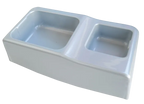 Molded mounting part for pH & chlorine tanks or active oxygen tanks