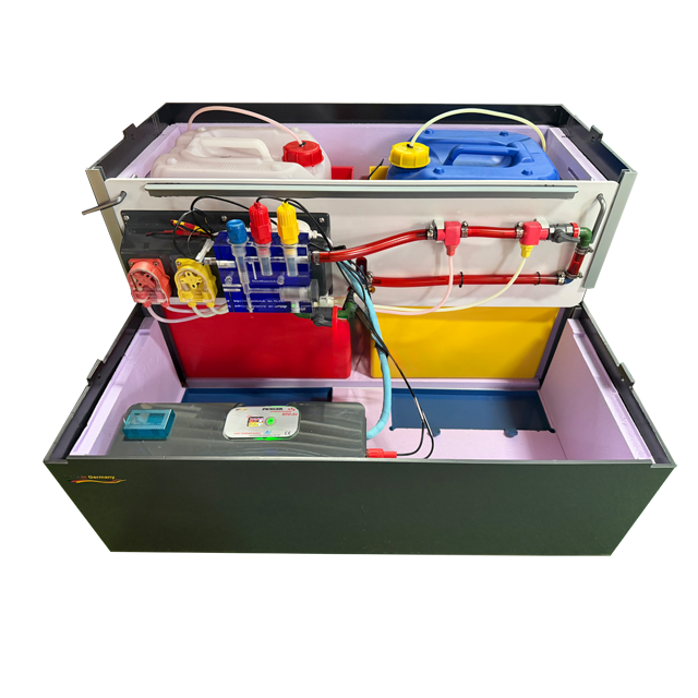 Dosiertreppe Anthrazitgrau RAL 7016, inkl. WPD-A4 mini pH/Redox + WLAN Modul