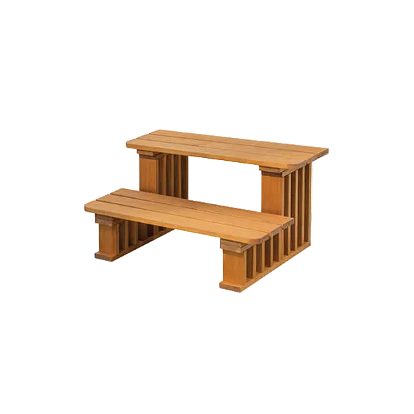 Thermowood wooden staircase brown