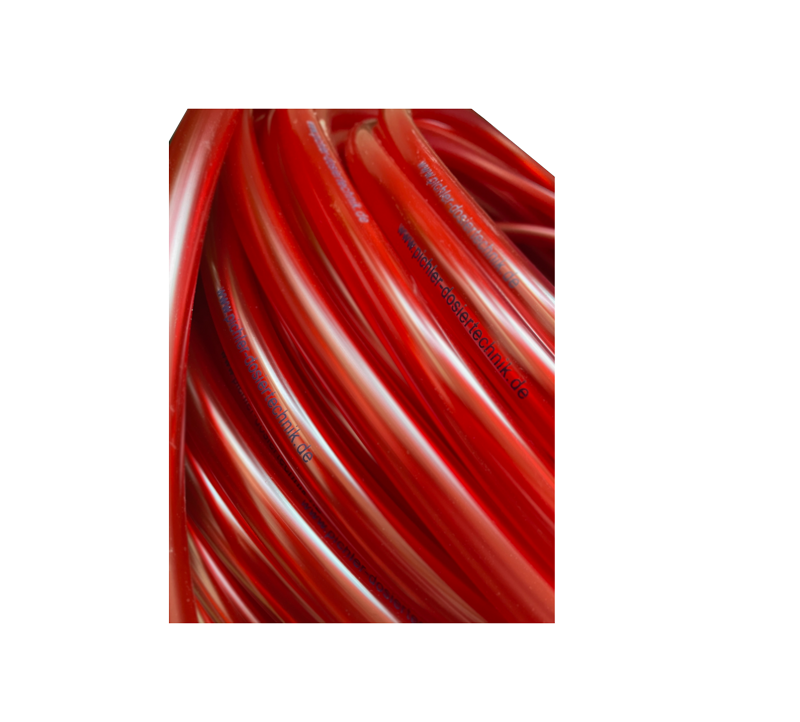 PVC-Schlauch, rot-leicht-transparent