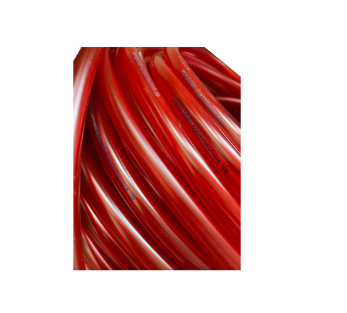 PVC-Schlauch, rot-leicht-transparent