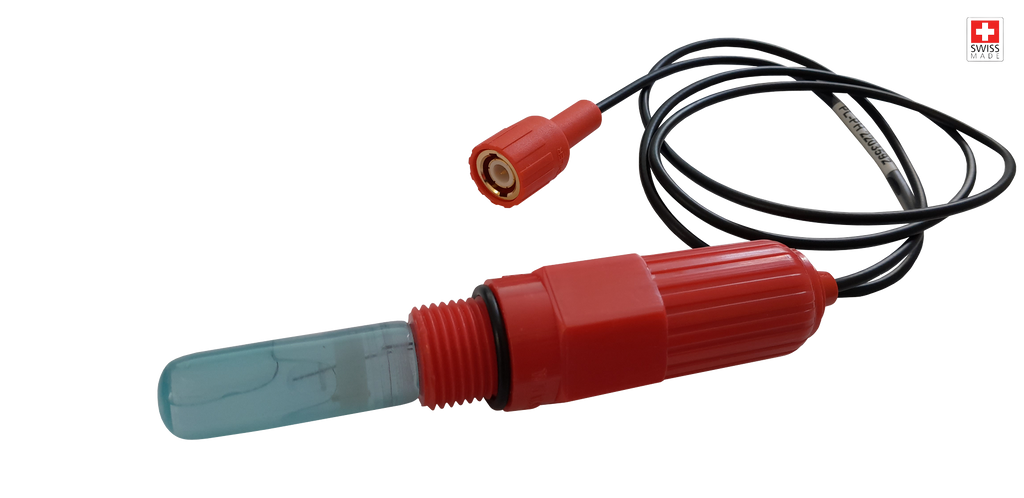 pH-Elektrode, langer Körper, rot