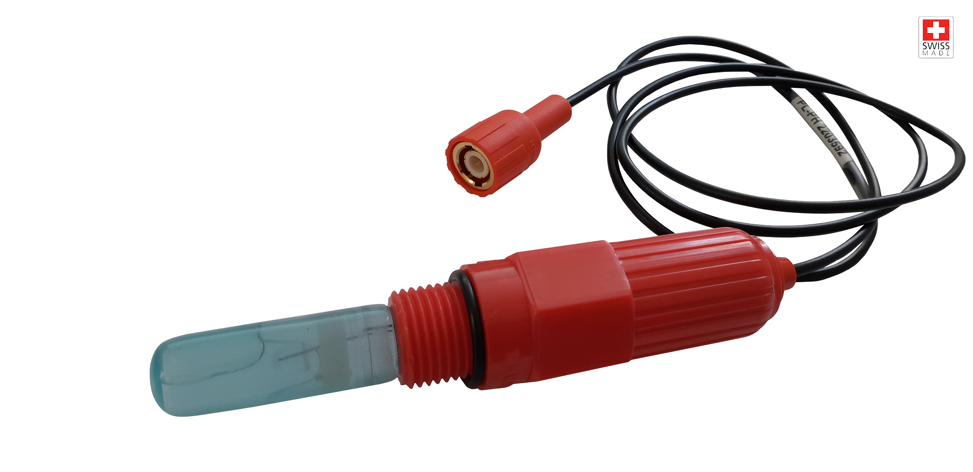 pH-Elektrode, langer Körper, rot