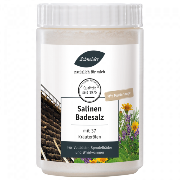 Badesalz (Salinensalz mit 37 Kräuterölen und Mutterlauge)