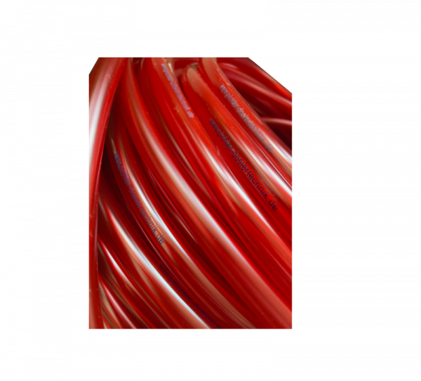 PVC-Schlauch, rot-leicht-transparent