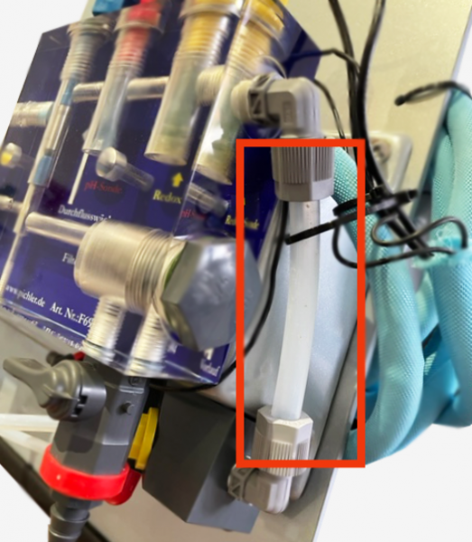Connection hose, measuring cell - mixing block